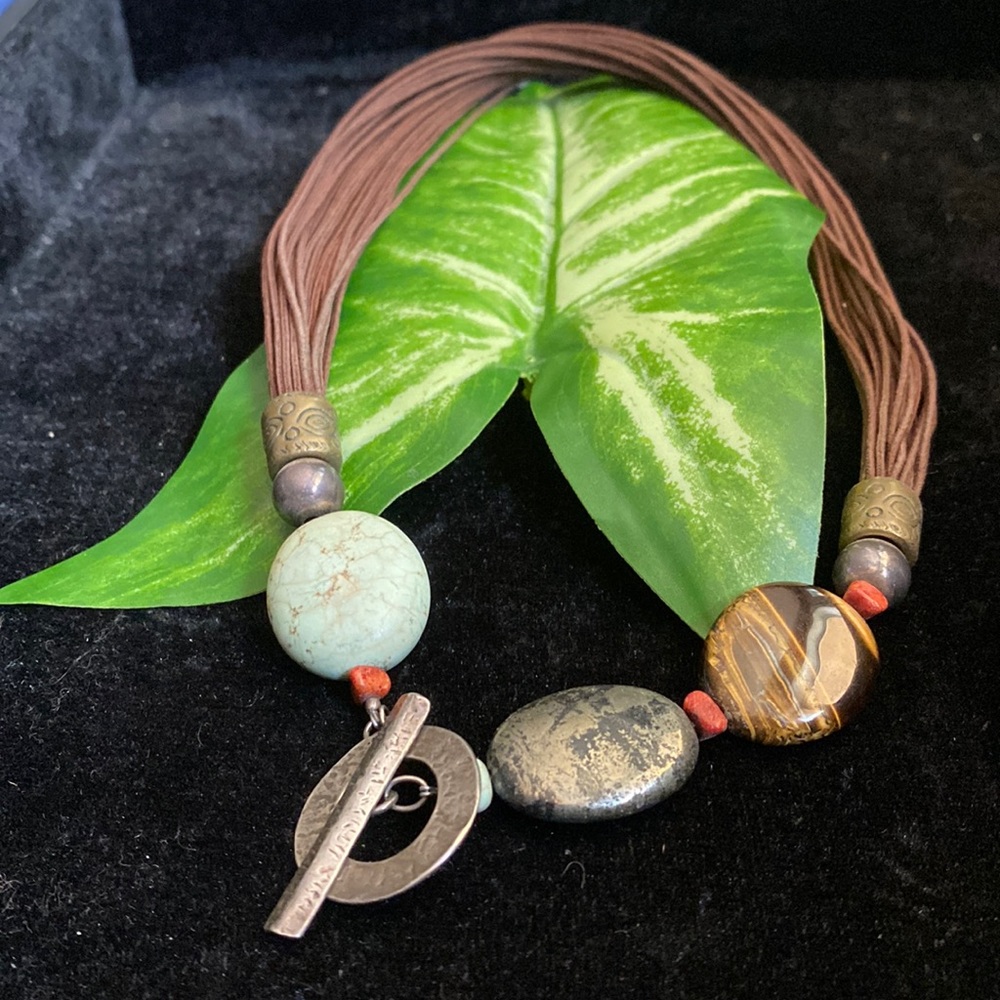 Brown and Gold Beaded Necklace